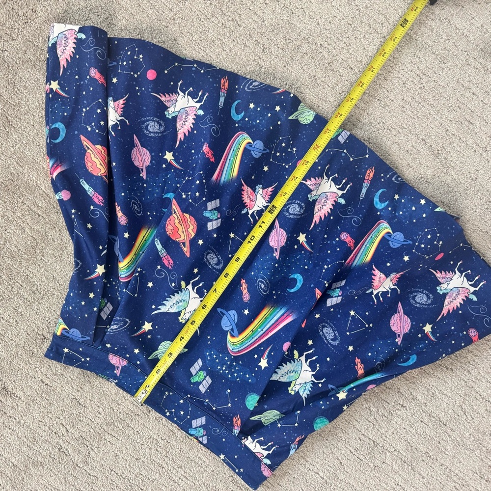 Lindy Bop Unicorn Blue and White Ruffled Skater Mini Skirt - Picture 9 of 10